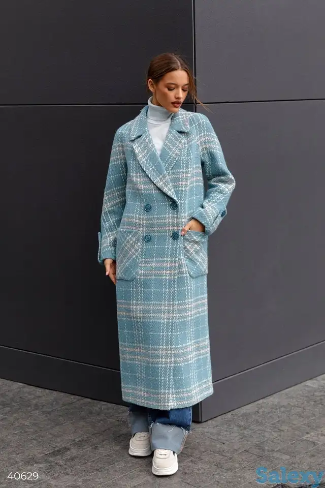 Голубое шерстяное пальто, фотография 1