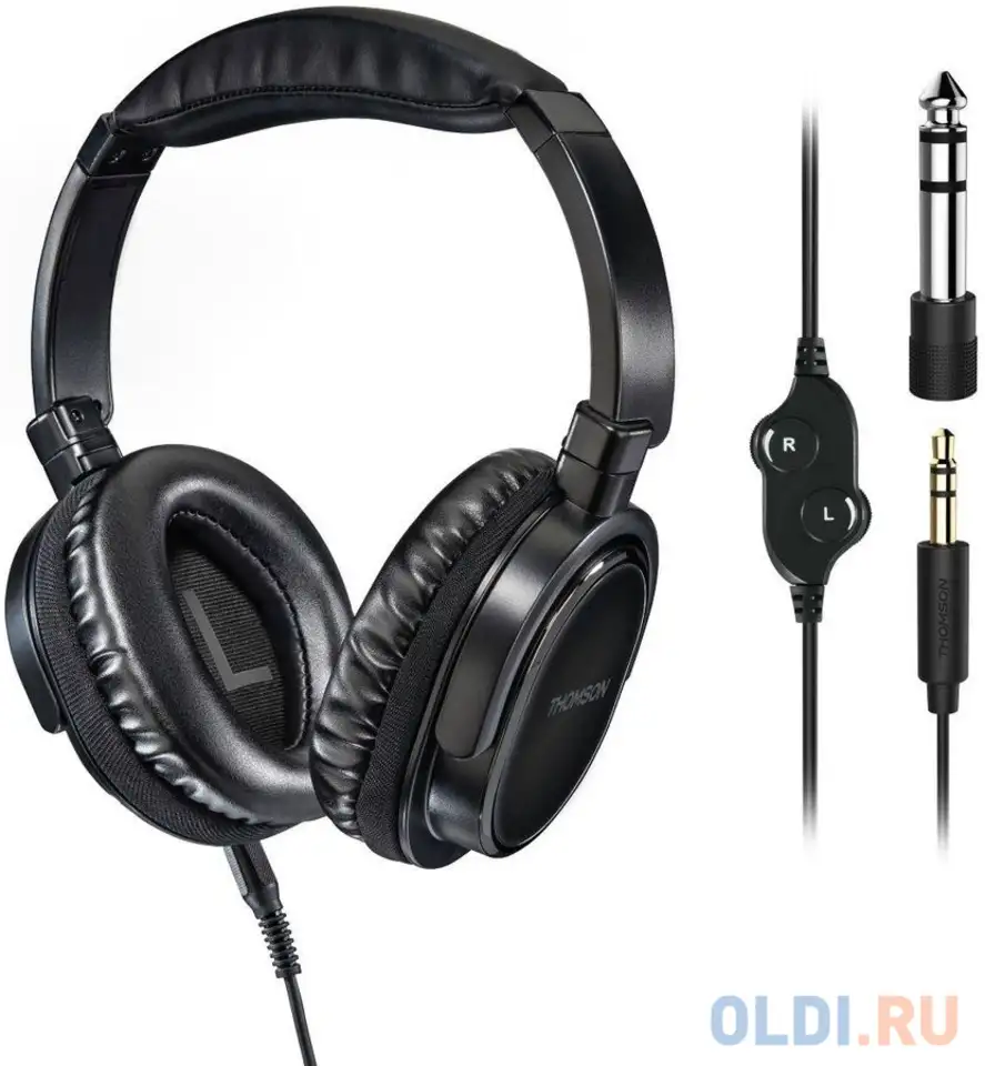Наушники мониторы thomson hed4508 8м черный проводные (оголовье), фотография 1