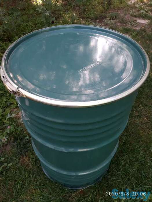 Бочка металлическая 200 л. цилиндрическая, фотография 1