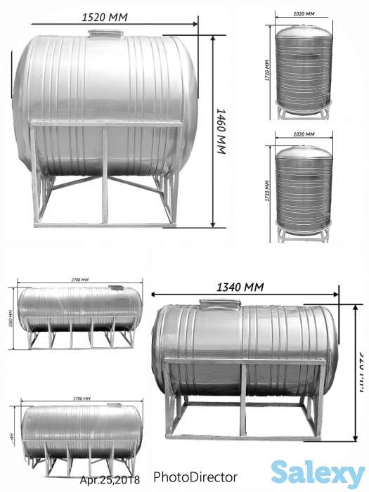 Емкости для питьевой воды из нержавеющей стали от 250 литров, фотография 1