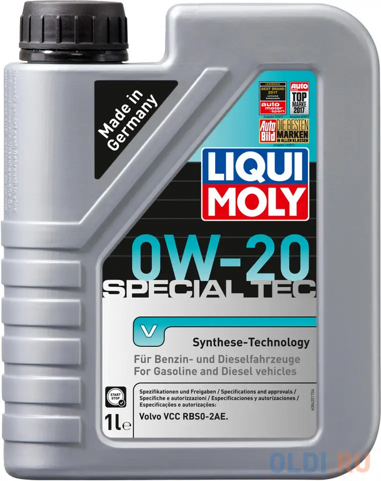 Нс-синтетическое моторное масло liquimoly special tec v 0w20 1 л 20631, фотография 1