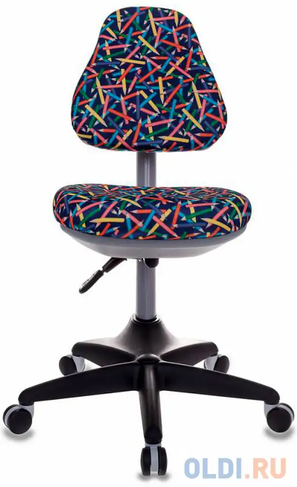 Кресло детское бюрократ kd-2/g/pencil-bl синий карандаши, фотография 1