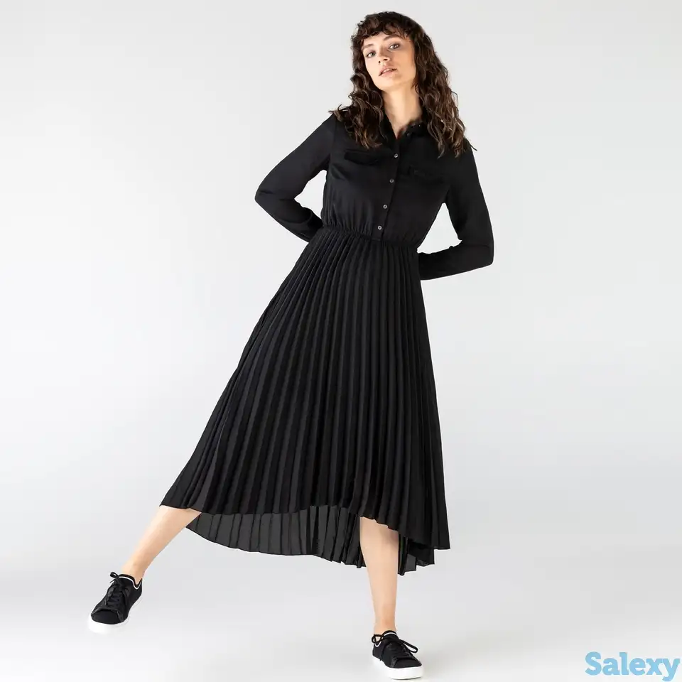 Женское платье lacoste с длинным рукавом и воротником-рубашкой, фотография 1