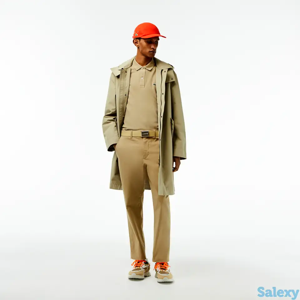 Мужские зауженные брюки чинос lacoste slim fit из эластичного хлопка, фотография 1