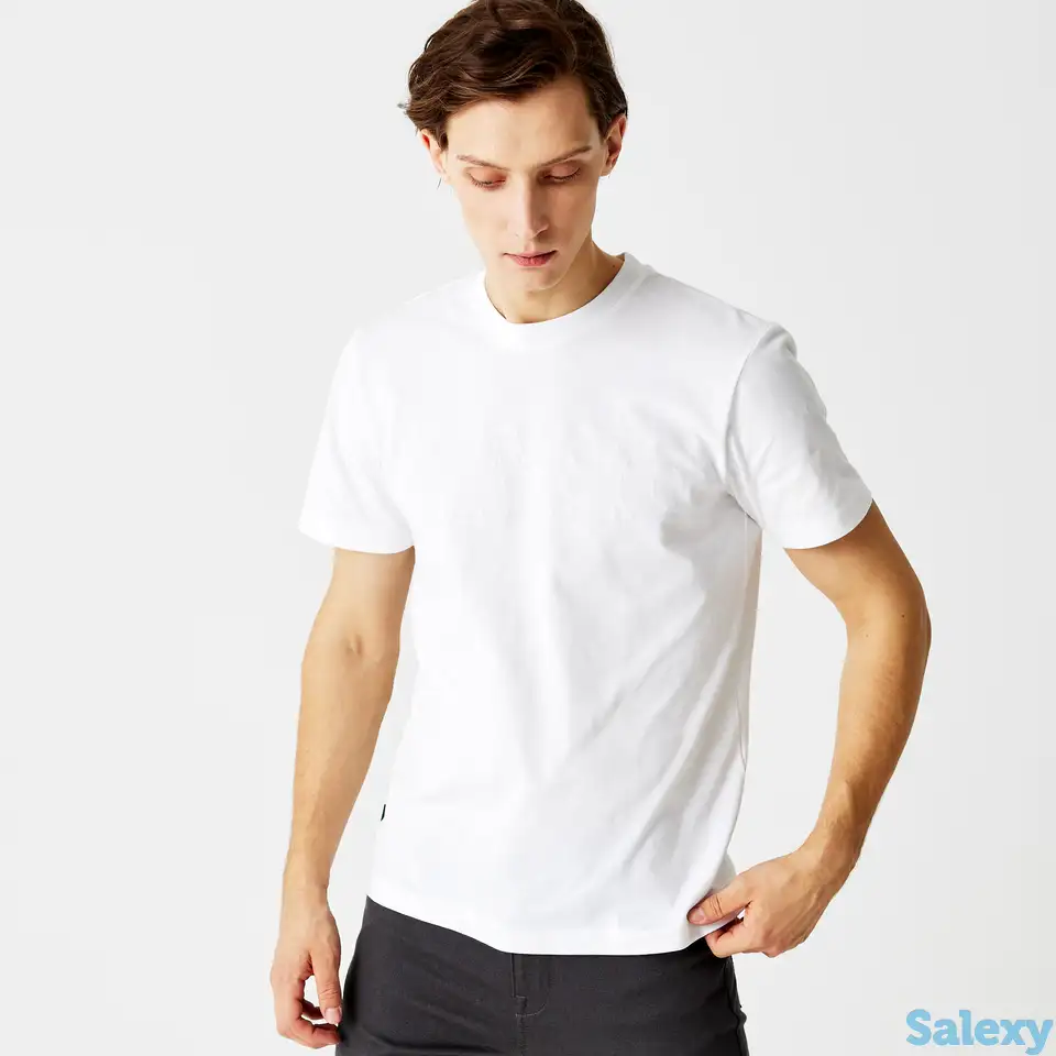 Мужская хлопковая футболка lacoste heritage с круглым вырезом и логотипом, фотография 1