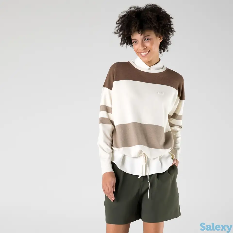 Женский свитер lacoste с круглым вырезом контрастных цветов, фотография 1