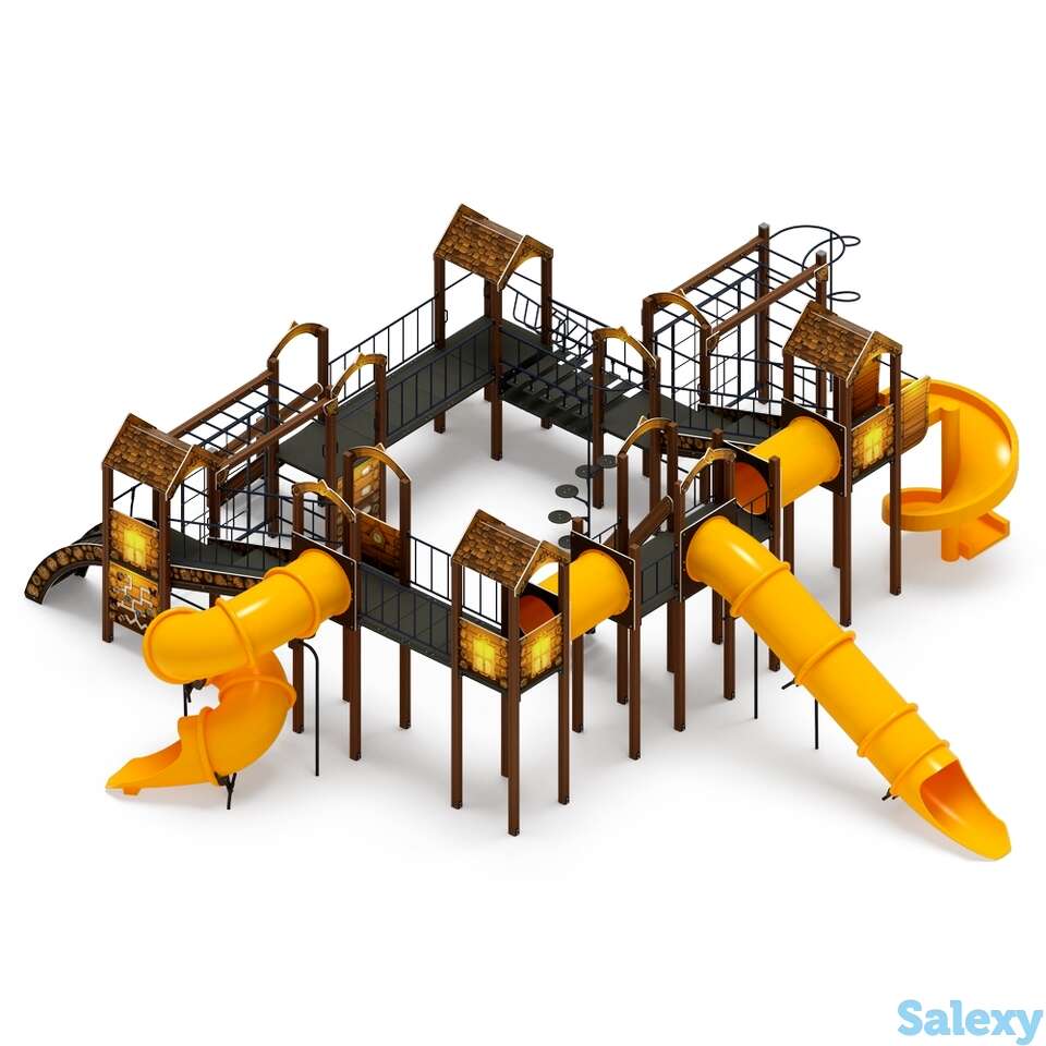 Детский игровой комплекс «остров детства (эко) (винтовой скат)» дик 2.01.8.02-32 н=1200,, фотография 1