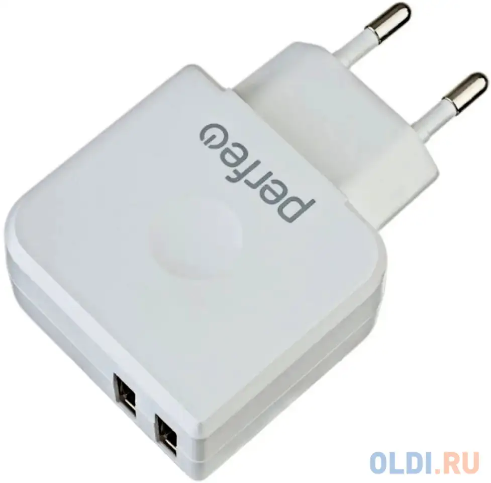 Зарядное устройство perfeo i4621 3.4a 2 х usb белый, фотография 1
