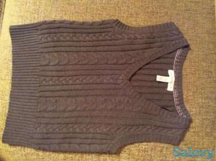 Продам женский вязаный жилет!!! Серого цвета., фотография 1