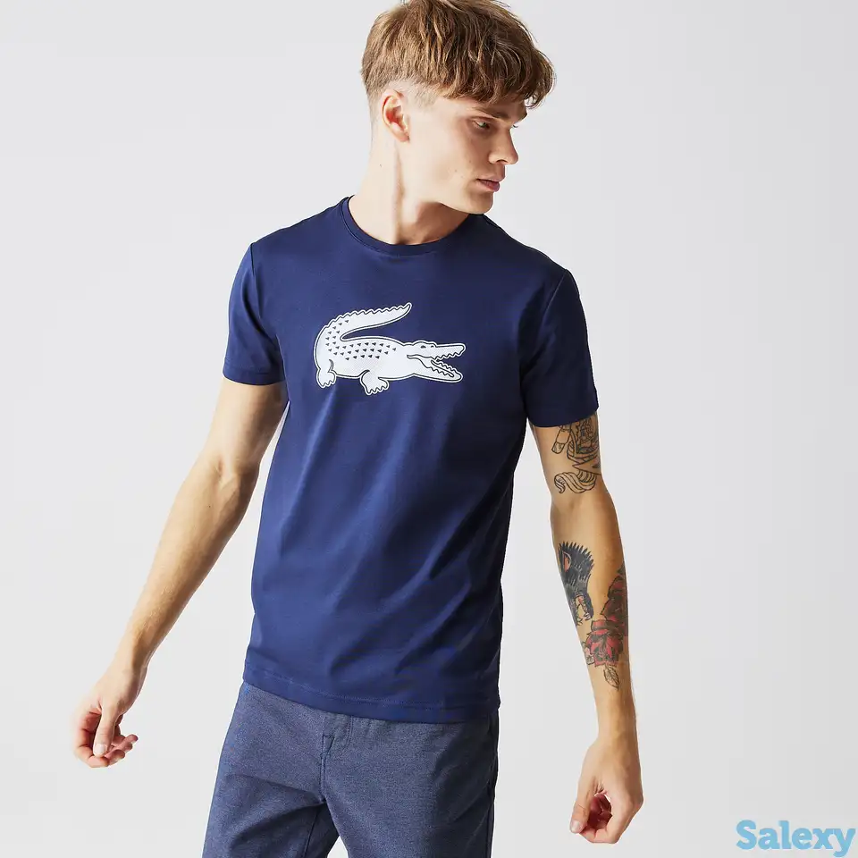 Мужская футболка lacoste с принтом, фотография 1
