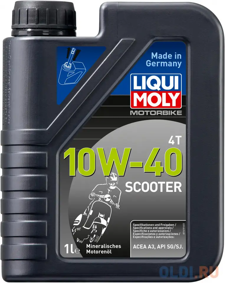 Минеральное моторное масло liquimoly motorbike 4t scooter 10w40 1 л 1618, фотография 1