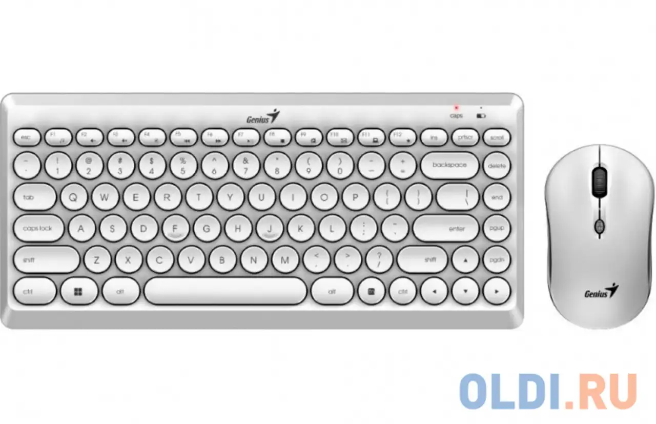 Комплект кл-ра+мышь беспроводной genius luxemate q8000 white (31340013411), фотография 1