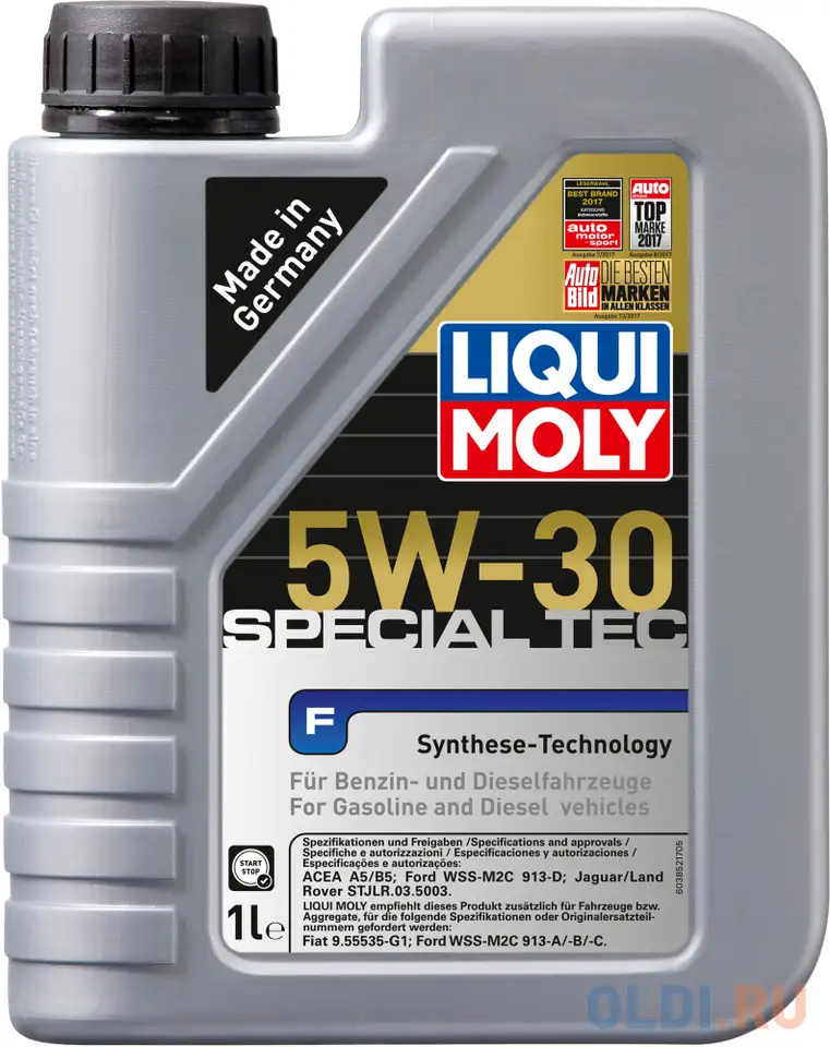 Нс-синтетическое моторное масло liquimoly special tec f 5w30 1 л 8063, фотография 1