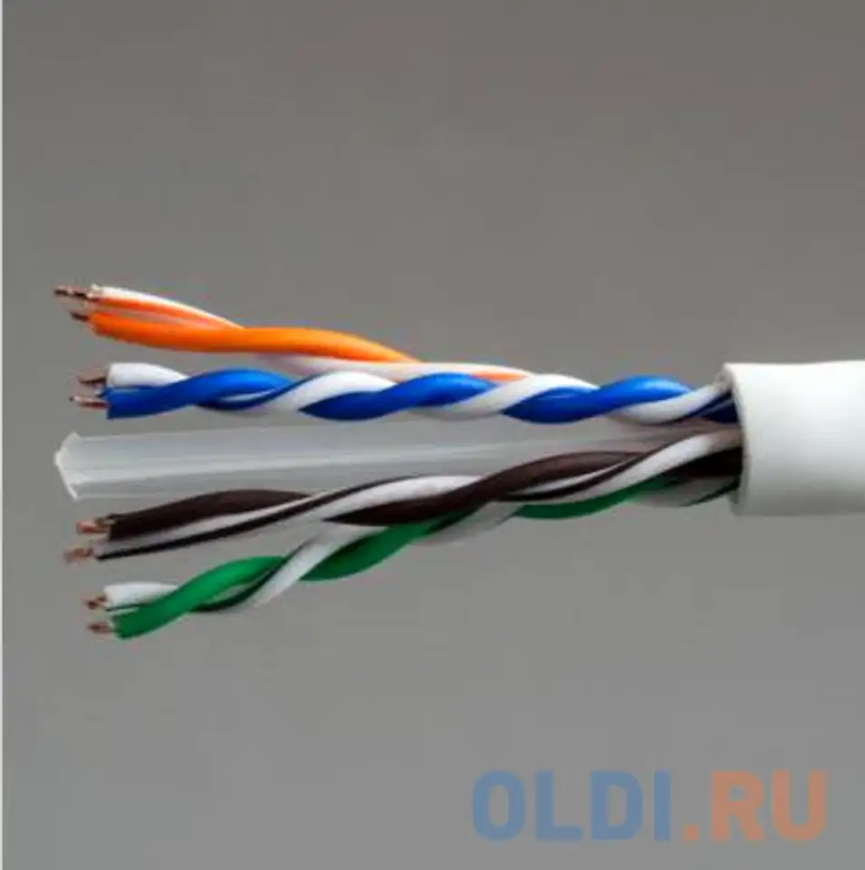 Кабель u/utp indoor 4 пары категория 6 hyperline одножильный 4x2xawg23 100%, фотография 1