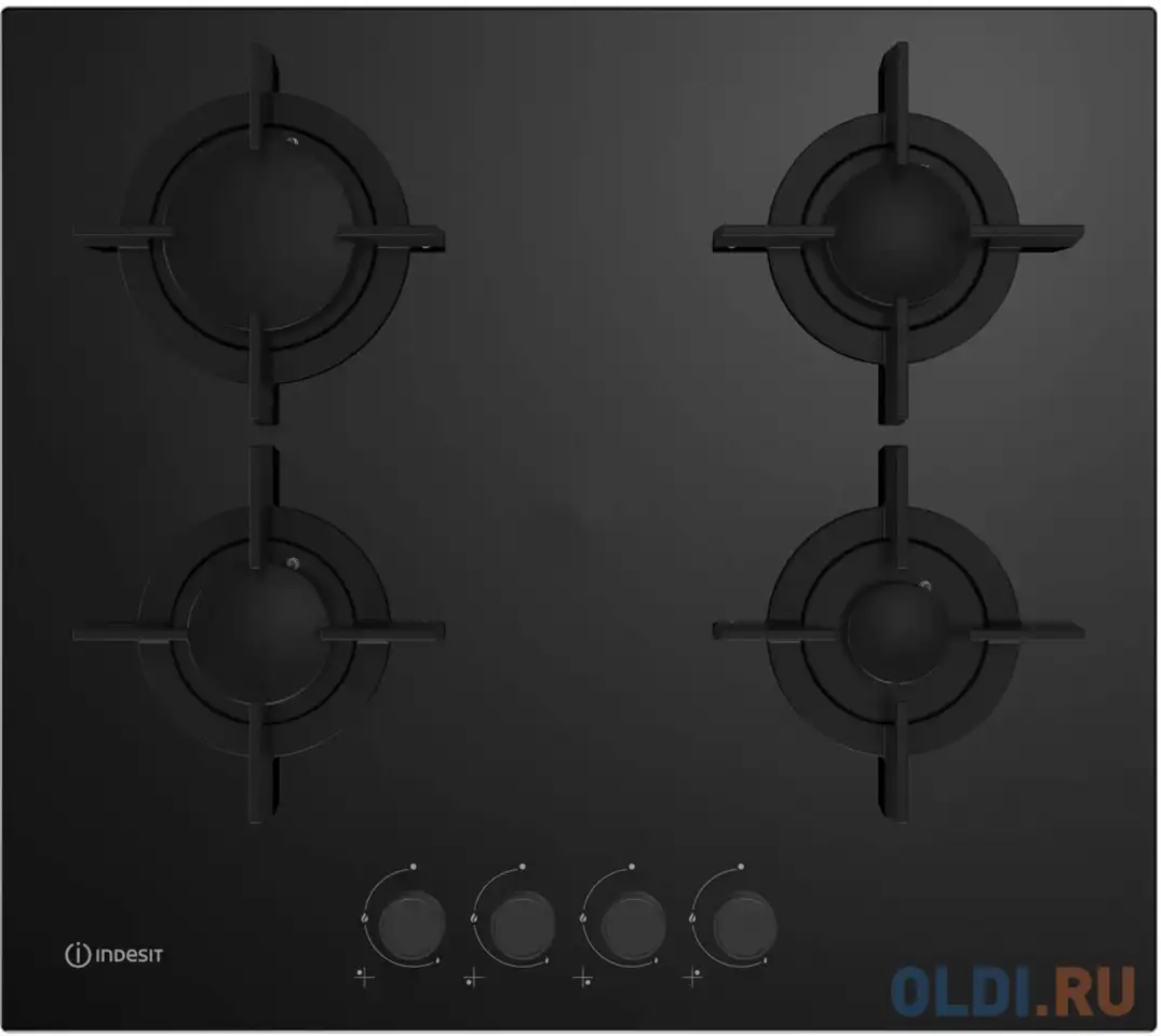 Варочная панель газовая indesit ingt 61 ic/bk черный черный, фотография 1