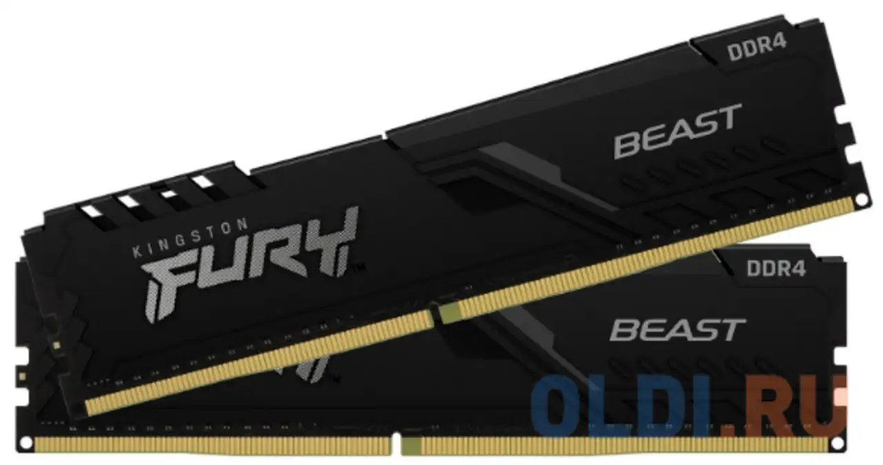 Оперативная память для компьютера kingston fury beast black dimm 32gb ddr4, фотография 1