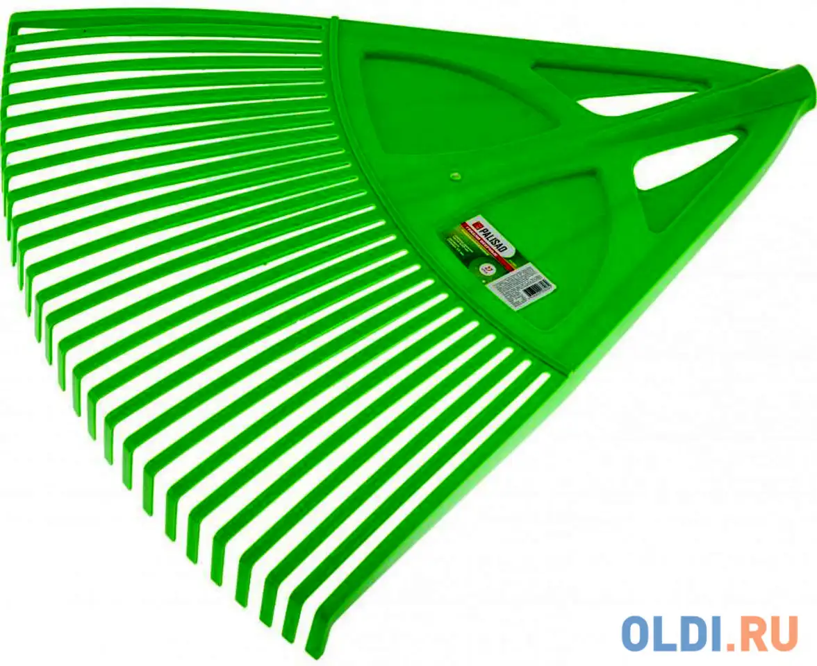 Грабли веерные пластиковые, 27 зубьев, зеленые// palisad, фотография 1