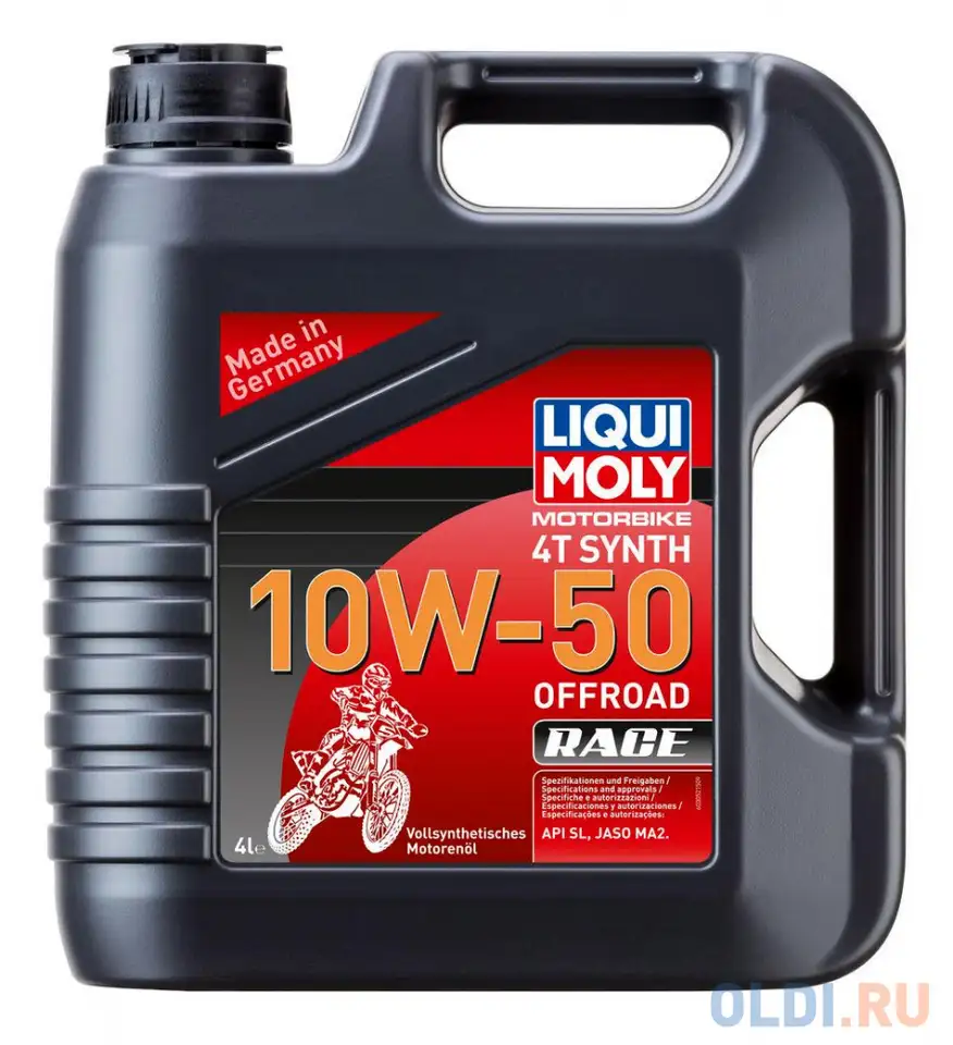 Cинтетическое моторное масло liquimoly motorbike 4t synth offroad race 10w50 4, фотография 1