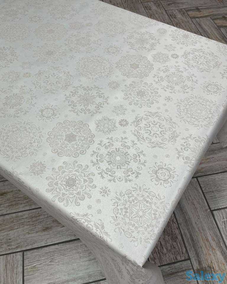 ШШикарная испанская скатерть с серебряным люрексом и тефлоновым покрытием, фотография 2
