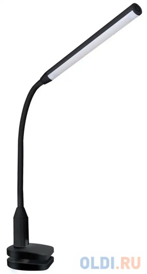 Camelion kd-793  c02 чёрный  led (свет-к настол.,6 вт,зажим-струбцина,230в,сенс.вкл-е,4 ур.ярк,4000к, фотография 1
