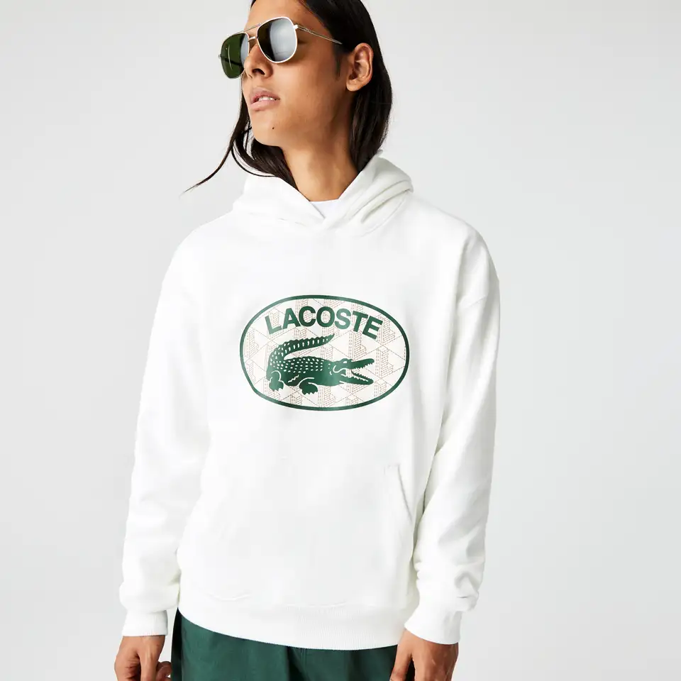 Мужская свободная толстовка lacoste loose fit с капюшоном и фирменной монограммой, фотография 1