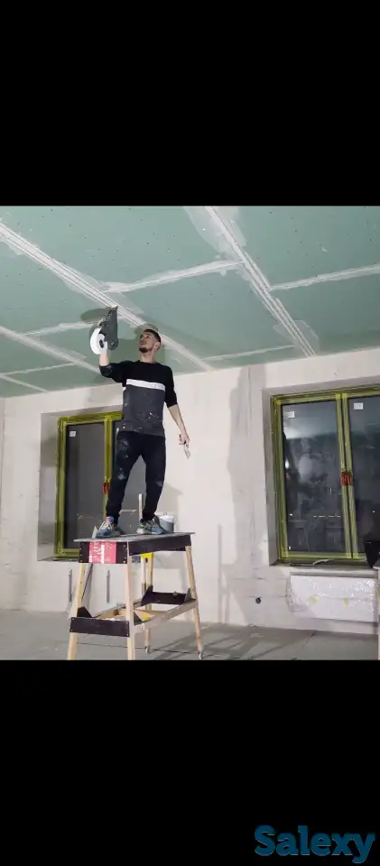 Шпаклёвка потолка, фотография 1