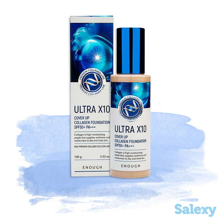 Тональный крем enough ultra x10 cover up collagen foundation, цвет #13 light beige | светлый бежевый, фотография 2