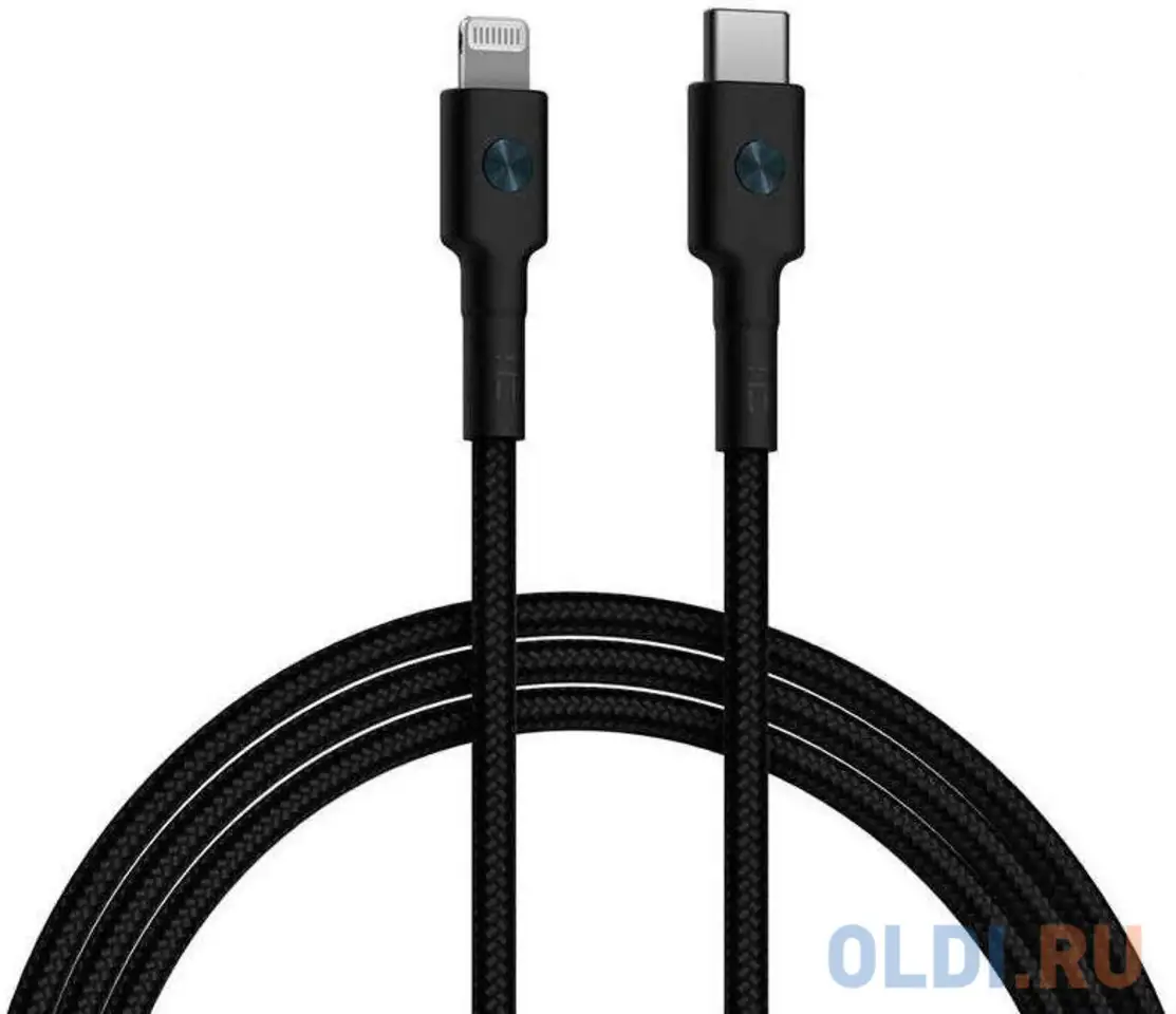 Кабель lightning usb type c 1м xiaomi al873k круглый черный, фотография 1