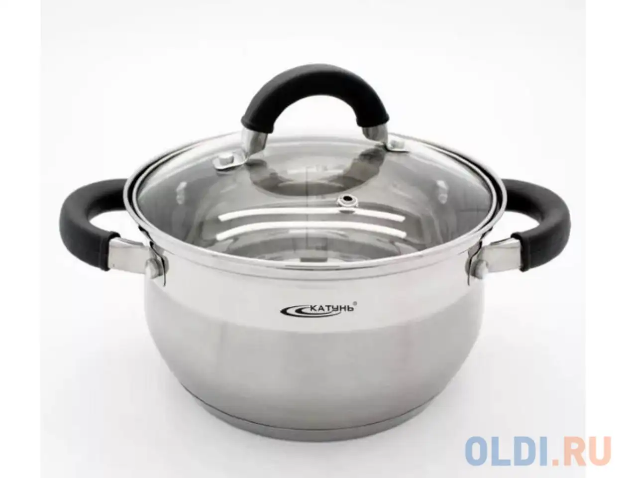 Кастрюля катунь кт08-d-18 18 см 2.9 л нержавеющая сталь, фотография 1