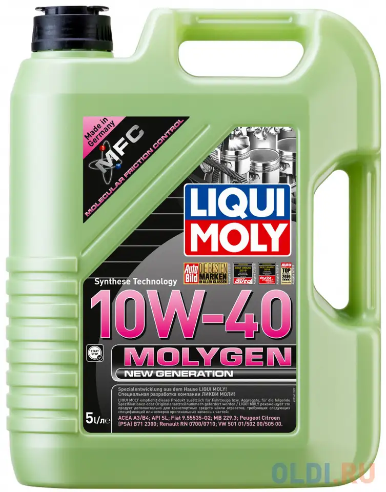 9951 liquimoly нс-синт. мот.масло molygen new generation 10w-40 (5л), фотография 1
