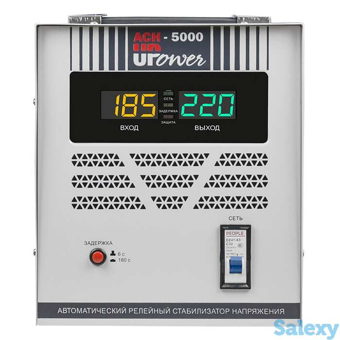 Однофазный стабилизатор напряжения upower асн 5000 ii поколение, фотография 1