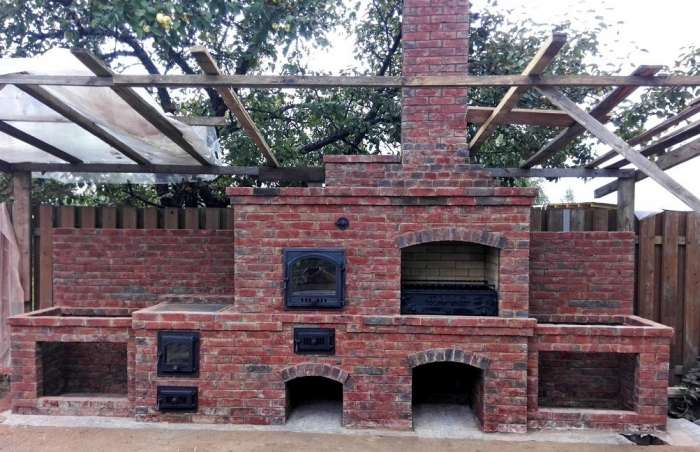 Барбекю комплекс, печь казан, мангал-камин, коптильня, тандыр, фотография 9