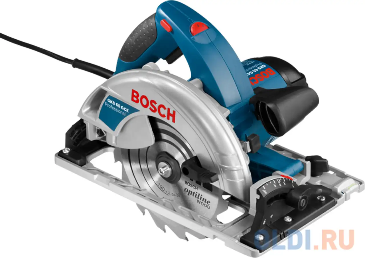 Пила циркулярная bosch gks 65 gce (0.601.668.900)  1800вт 2300-5000об/мин 190х30мм, фотография 1