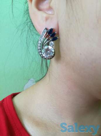 Серьги жар птица серебро, фотография 1