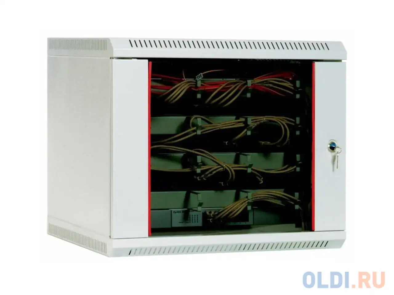 Шкаф настенный 9u цмо шрн-9.650 600x650mm дверь стекло, фотография 1