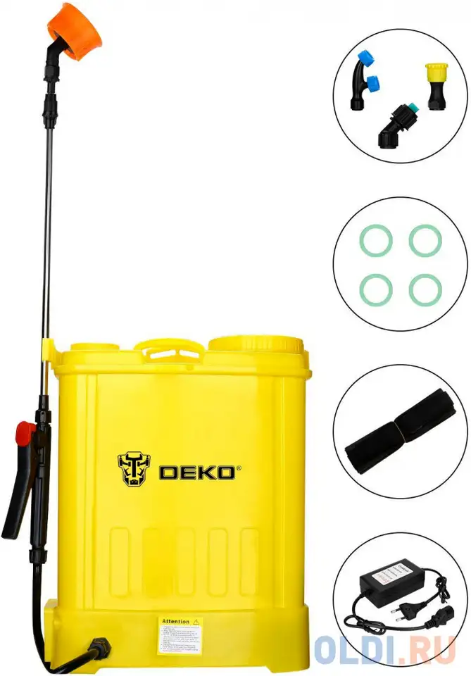 Опрыскиватель deko dksp12 аккум. ранц. 14л желтый (065-0951), фотография 1