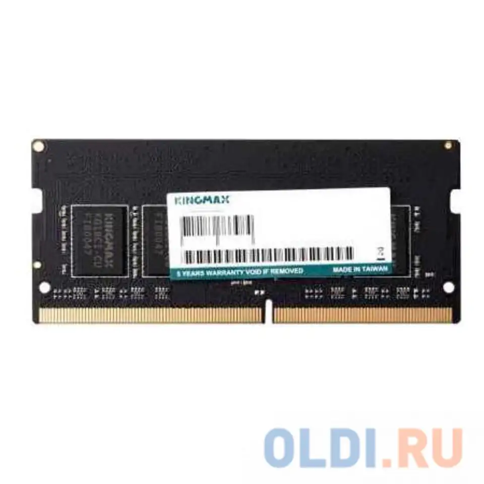 Память ddr4 16gb 2666mhz kingmax km-sd4-2666-16gs oem pc4-21300 cl19 so-dimm 260-pin, фотография 1