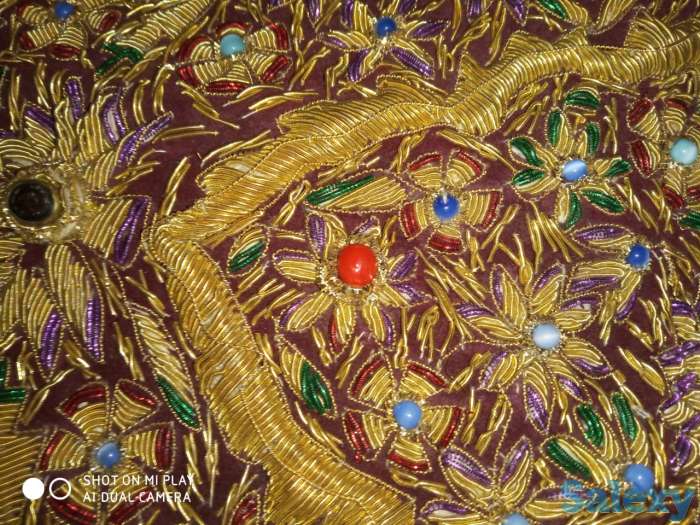 Ковер из Индии вышитый полудрагоценными камнями, фотография 3