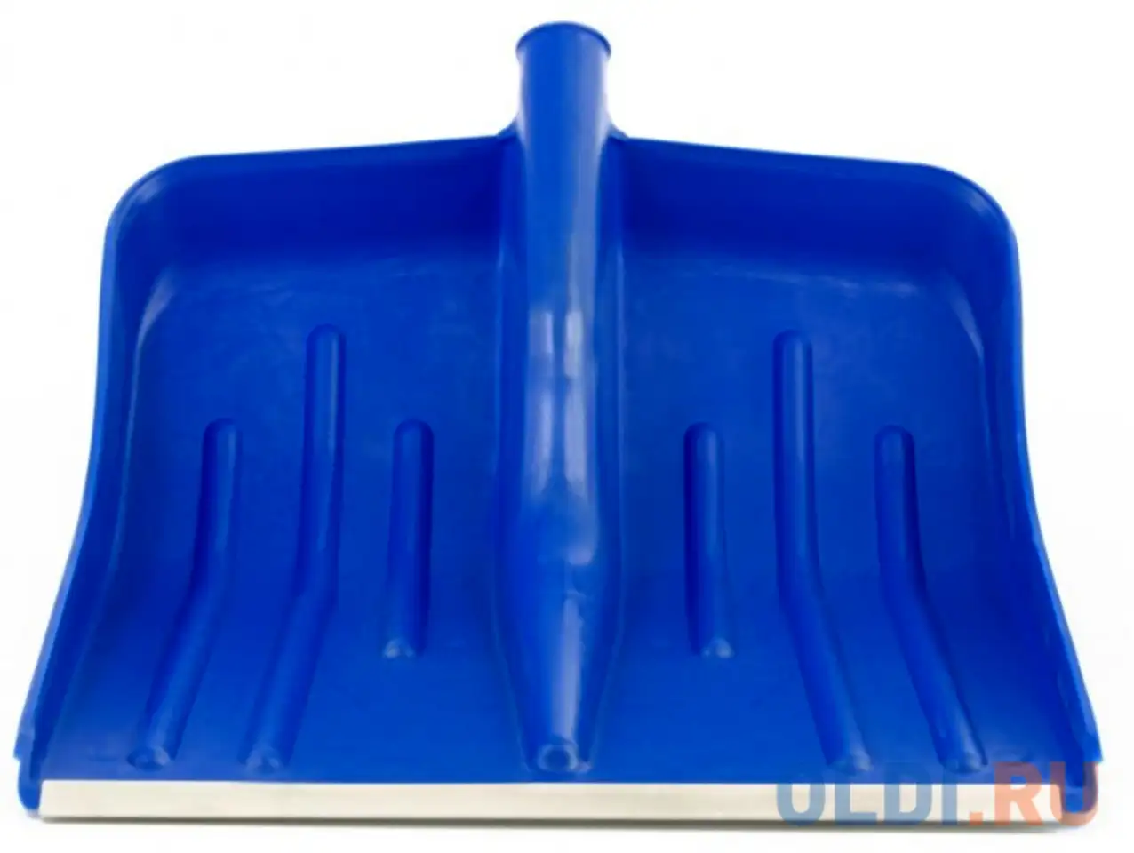Лопата снеговая синяя, 400 х 420 мм, без черенка, пласт., алюм., фотография 1