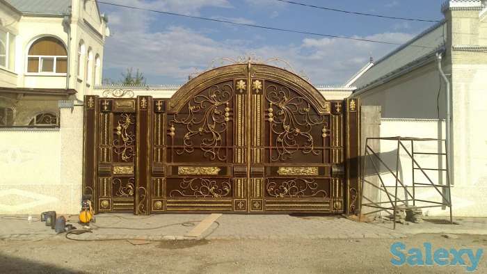 Ворота распашные кованные, фотография 8