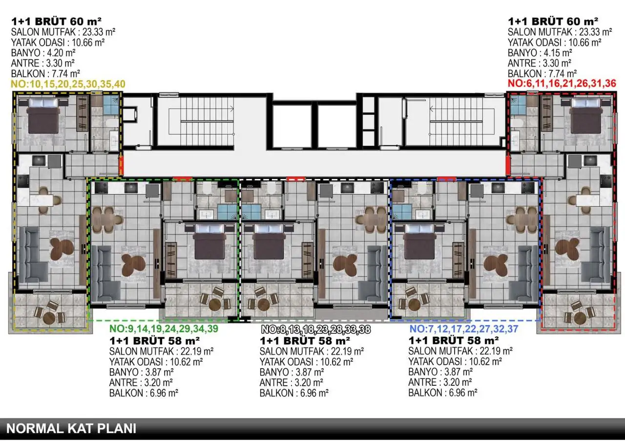 Новая квартира у моря планировкой 11 в районе Тосмур, фотография 6