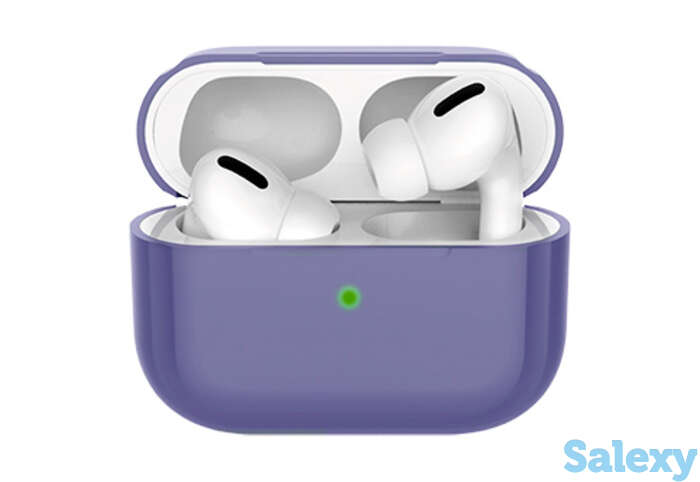 Силиконовый чехол deppa для airpods pro (47060). cеро-лавандовый, фотография 1
