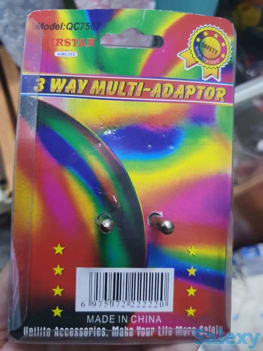 Универсальный тройной двойной адаптер-переходник евровилка, фотография 4