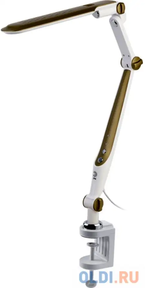 Эра б0052769 настольный светильник nled-496-12w-g светодиодный на струбцине золото, фотография 1