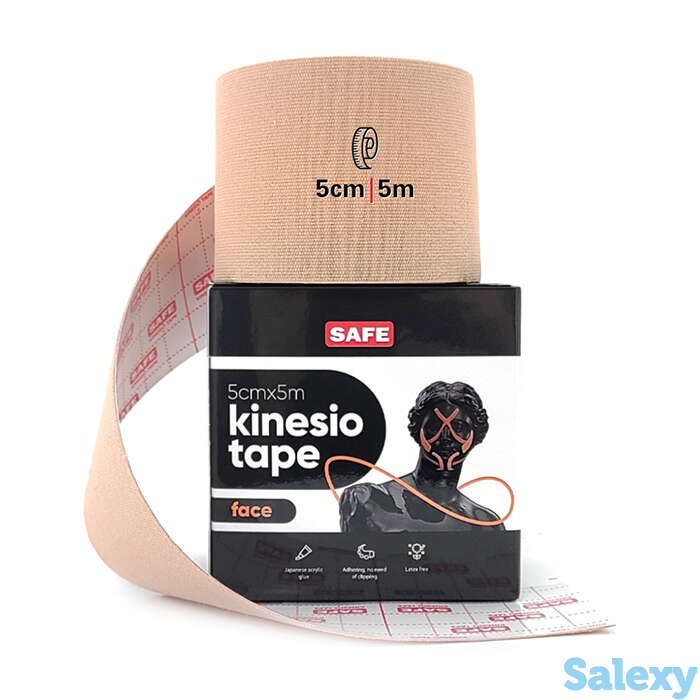 Кинезио тейп для лица safespot kinesiology face tape (5см*5м), цвет #3 dark beige | тёмный бежевый, фотография 1