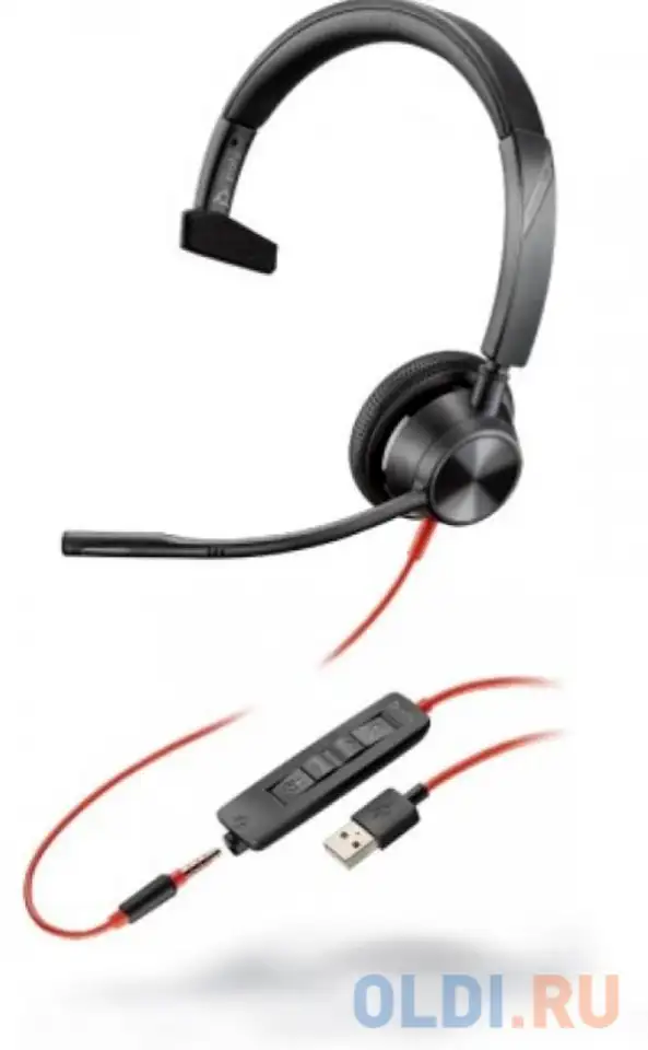 Гарнитура plantronics blackwire 3315 черный, фотография 1