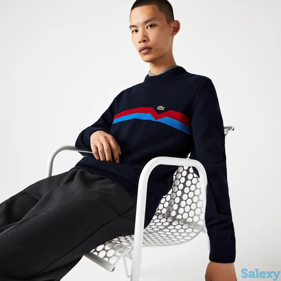 Мужской шерстяной свитер lacoste made in france, фотография 1