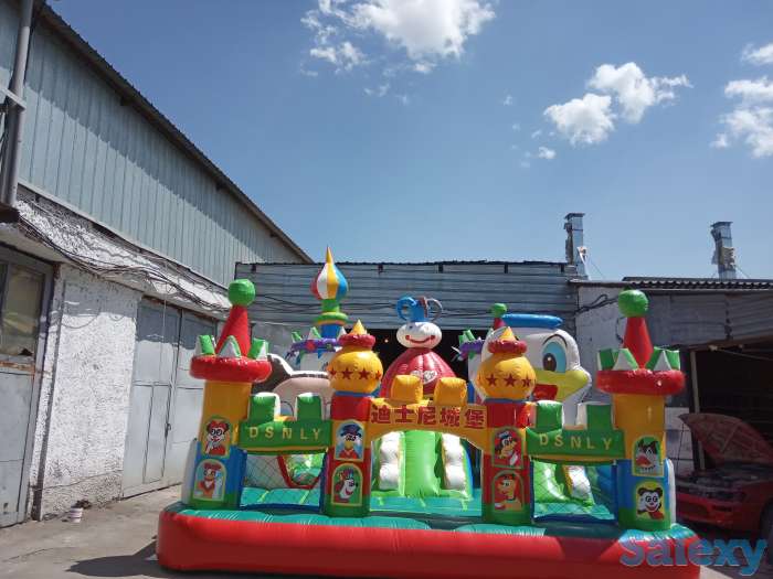 Продам детский надувной батут б/у в идеальном состоянии!  Надувной батут в Алматы на складе. Батут для бизнеса. Надувной, фотография 1