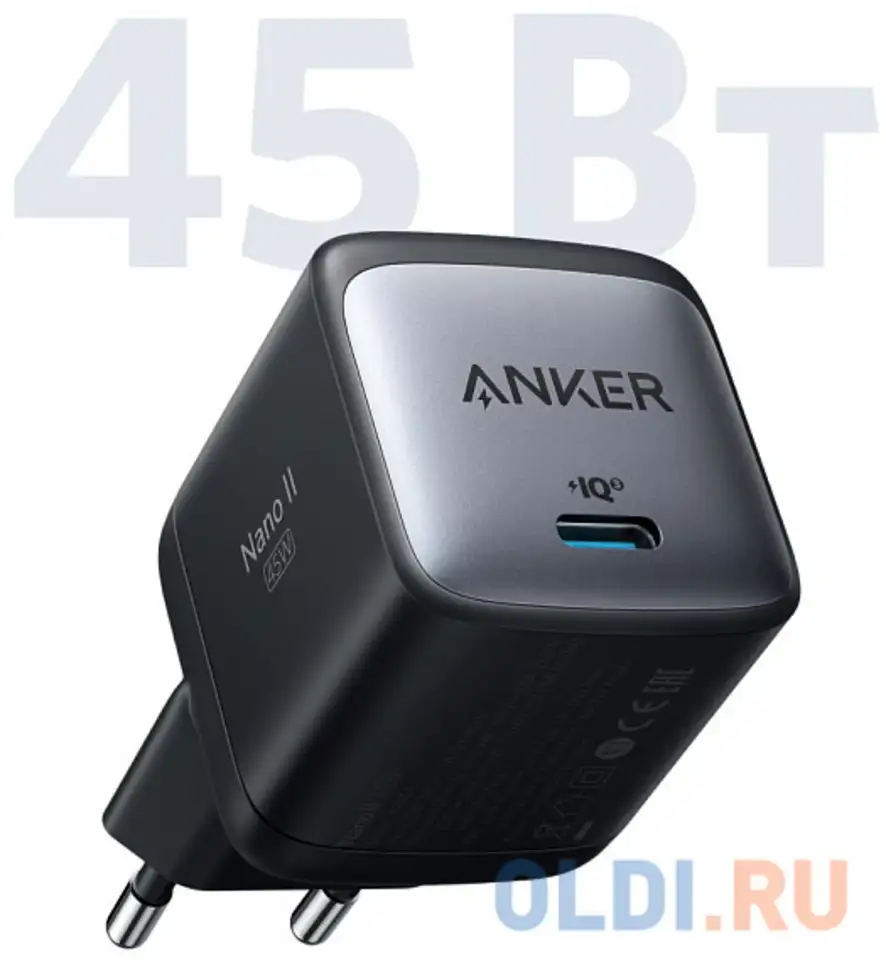 Зарядное устройство anker anker powerport nano ii 3 а usb-c черный, фотография 1