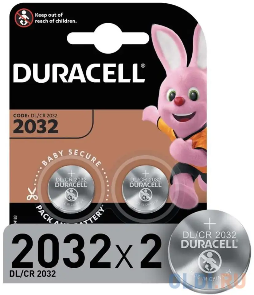 Duracell cr2032-2bl (2 шт. в уп-ке), фотография 1